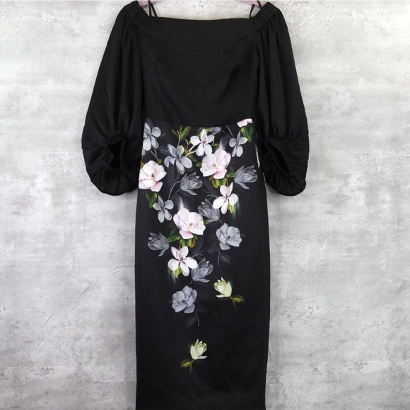 Ted Baker Dresses Ted Baker Adalli Floral Offshoulder Midi Dress